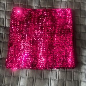 Sequin hot pink tube top